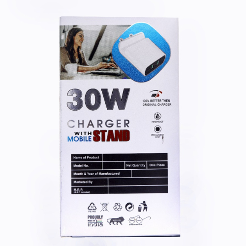 30W Dual Usb Charger With Mobile Stand